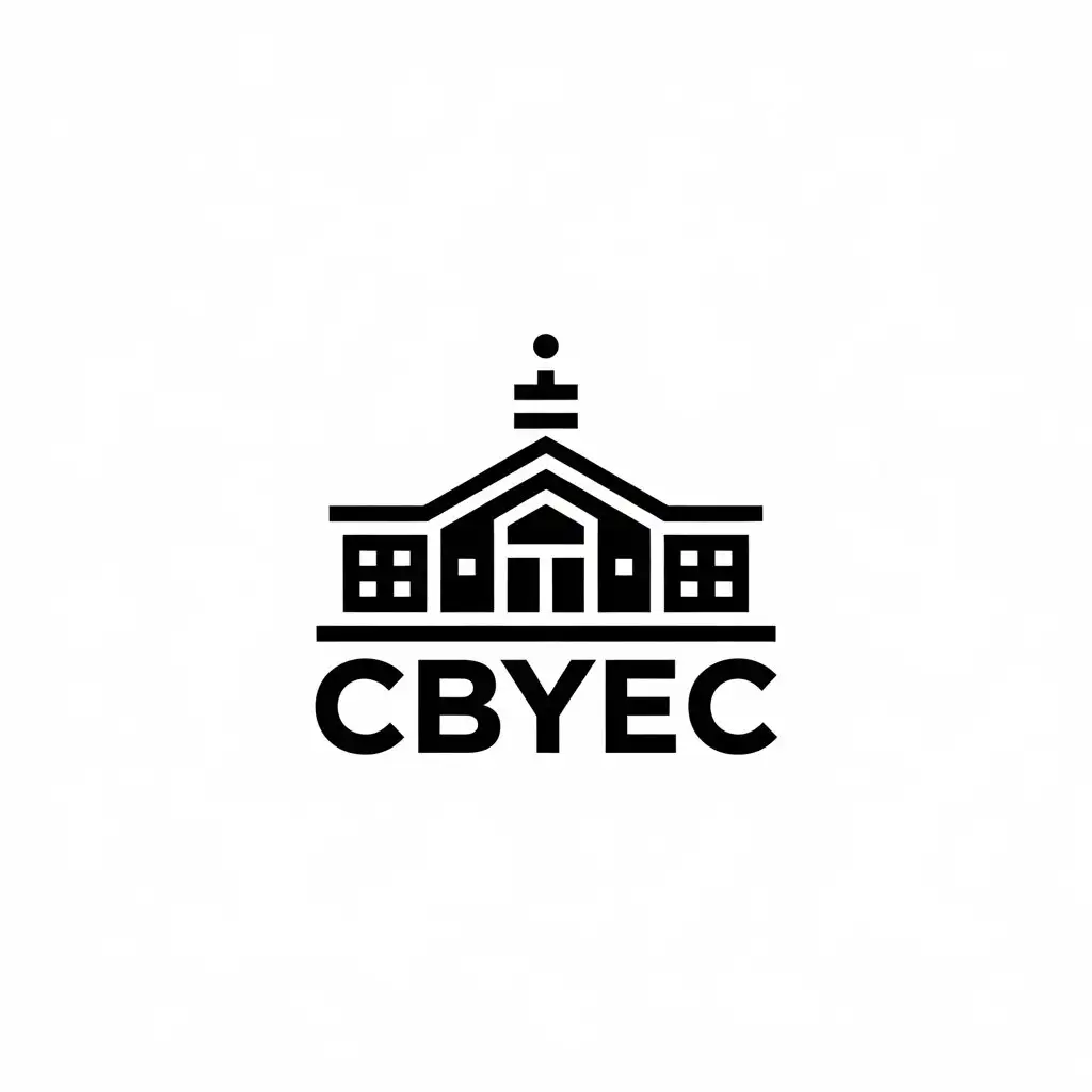 a vector logo design,with the text "CBYEC", main symbol:School,building,communication,Minimalistic,be used in Construction industry,clear background