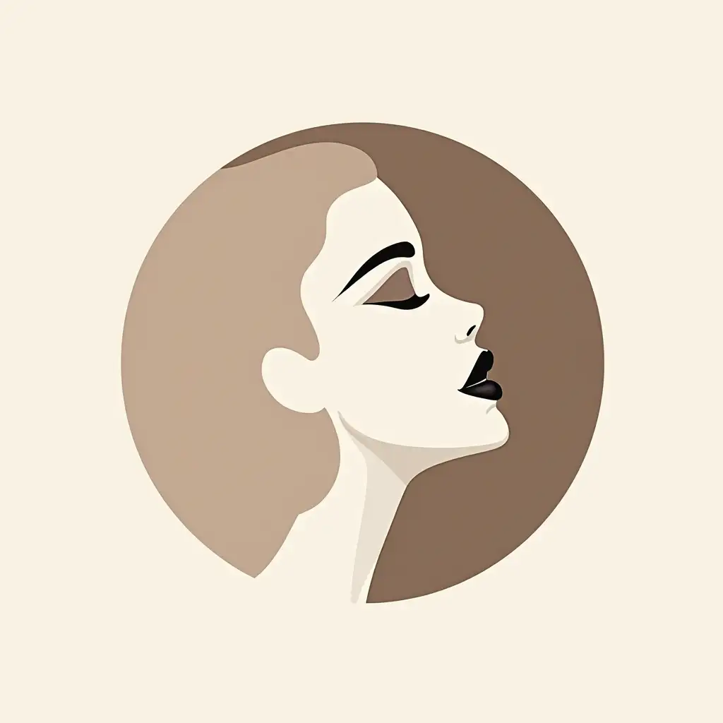 CREATE A LOGO FOR A COSMETIC BRAND CALLED MAESTRO, IN A CIRCLE WITH A FACE