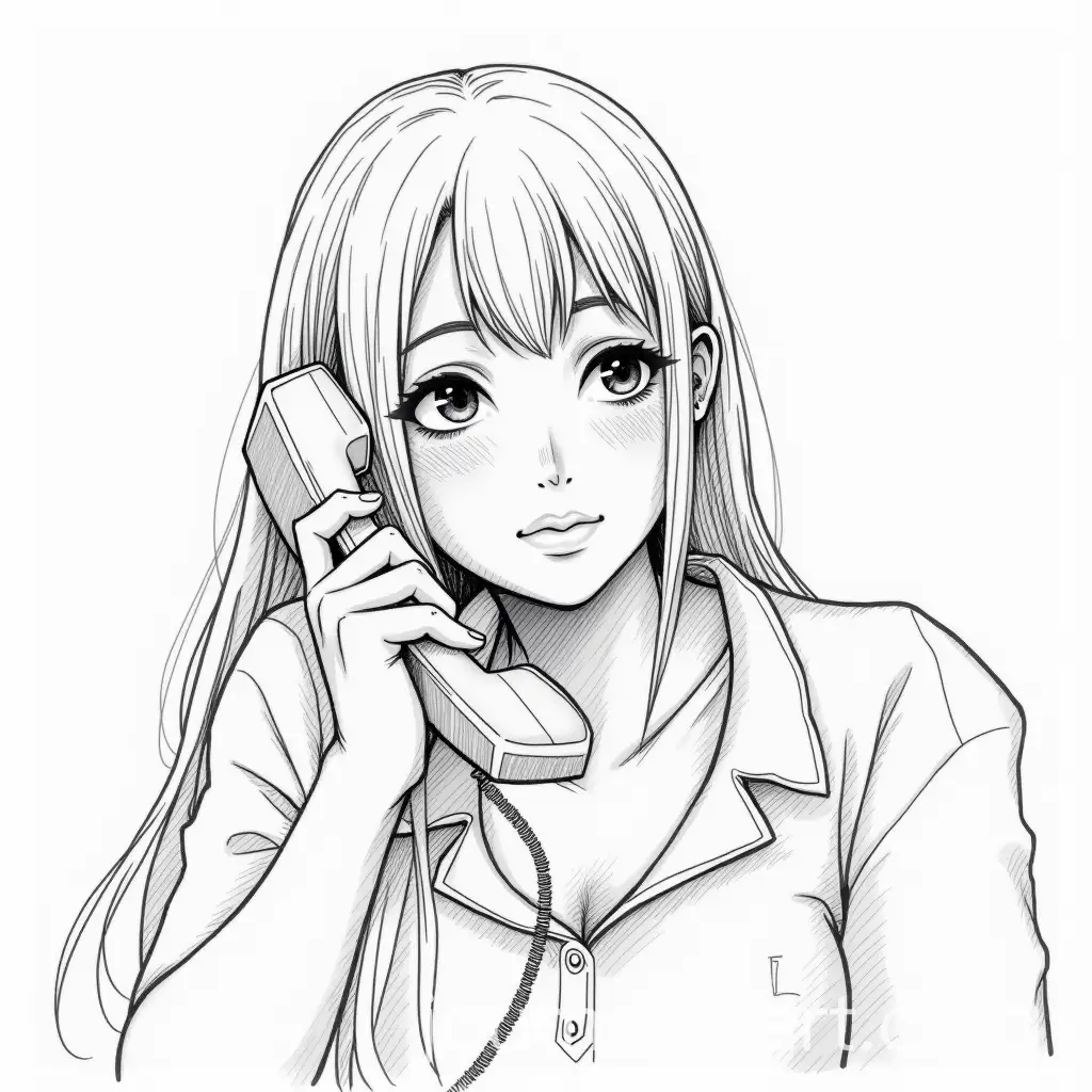 Black-and-White-Sketch-Drawing-of-Telephone-in-UK-Setting
