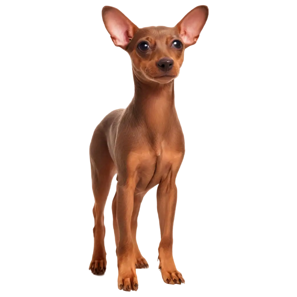 PNG-Image-of-Caramel-Pinscher-Dog-with-Sweet-Look-and-Tall-Ears