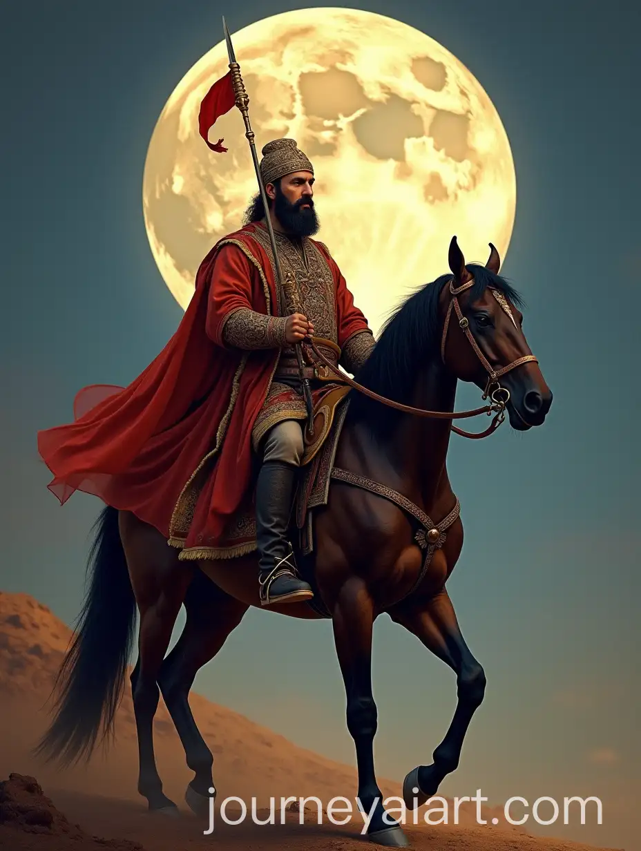 Emir-Timur-the-Great-Turkish-Ruler-on-Horseback-Under-the-Moonlight