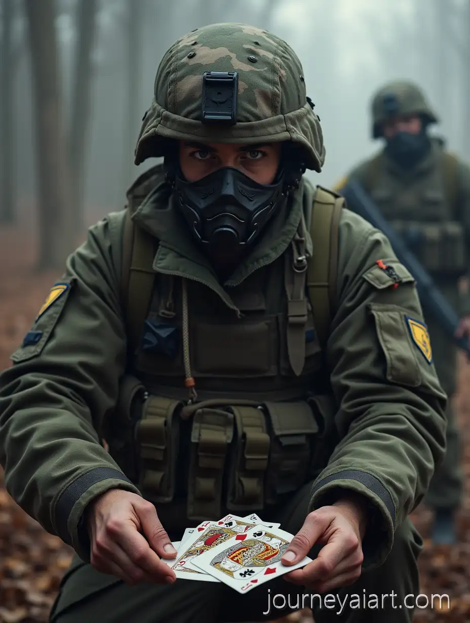 UkrainianUkrainian-soldier-playing-cards-Soldier-Playing-Cards-with-Death-on-the-Battlefield