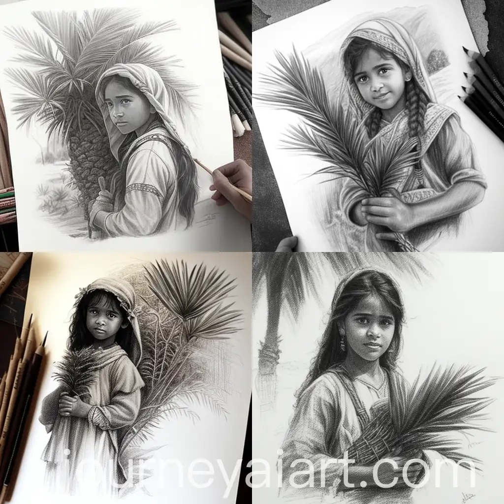 Portrait-of-a-Young-Najdi-Girl-Farmer-Holding-a-Palm-Tree-Branch