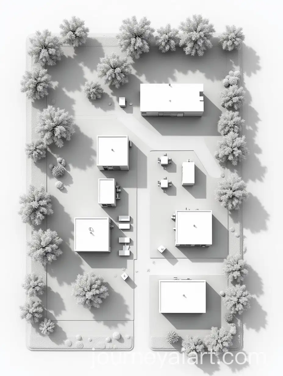 Minimalistic-CAD-Site-Plan-with-Modern-Buildings-and-Realistic-Landscaping