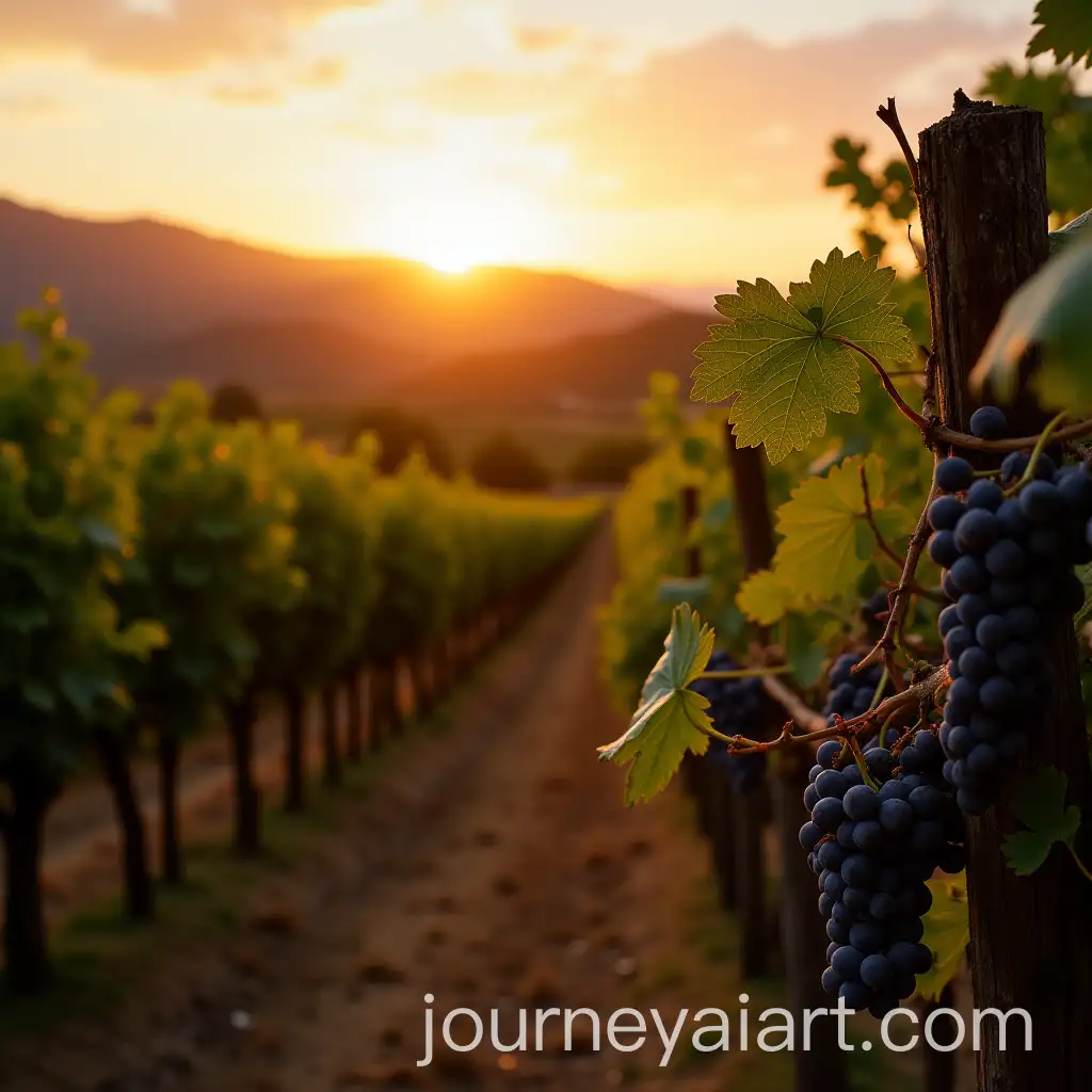 Sunset-Vineyard-in-Northern-California-with-Lush-Grapes