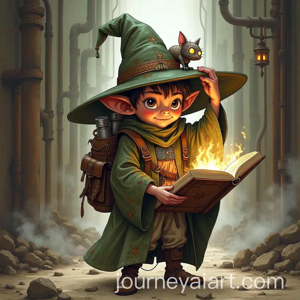 Timid-HalflingAI-Image-Prompt-Expansion-Wizard-in-Shattered-City-Ruins-with-Mechanical-Artifact