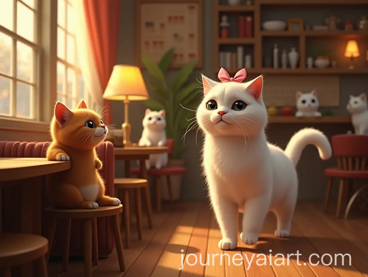 Cats-Encounter-in-a-Cozy-Caf-A-Tale-of-Elegance-and-Hope