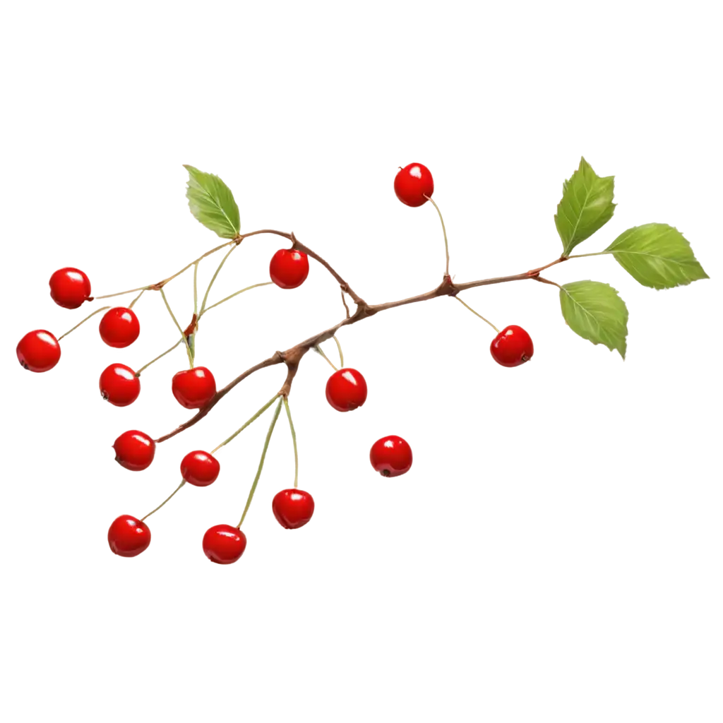 Cherries-on-White-Background-PNG-Image-High-Quality-Transparent-for-Versatile-Use