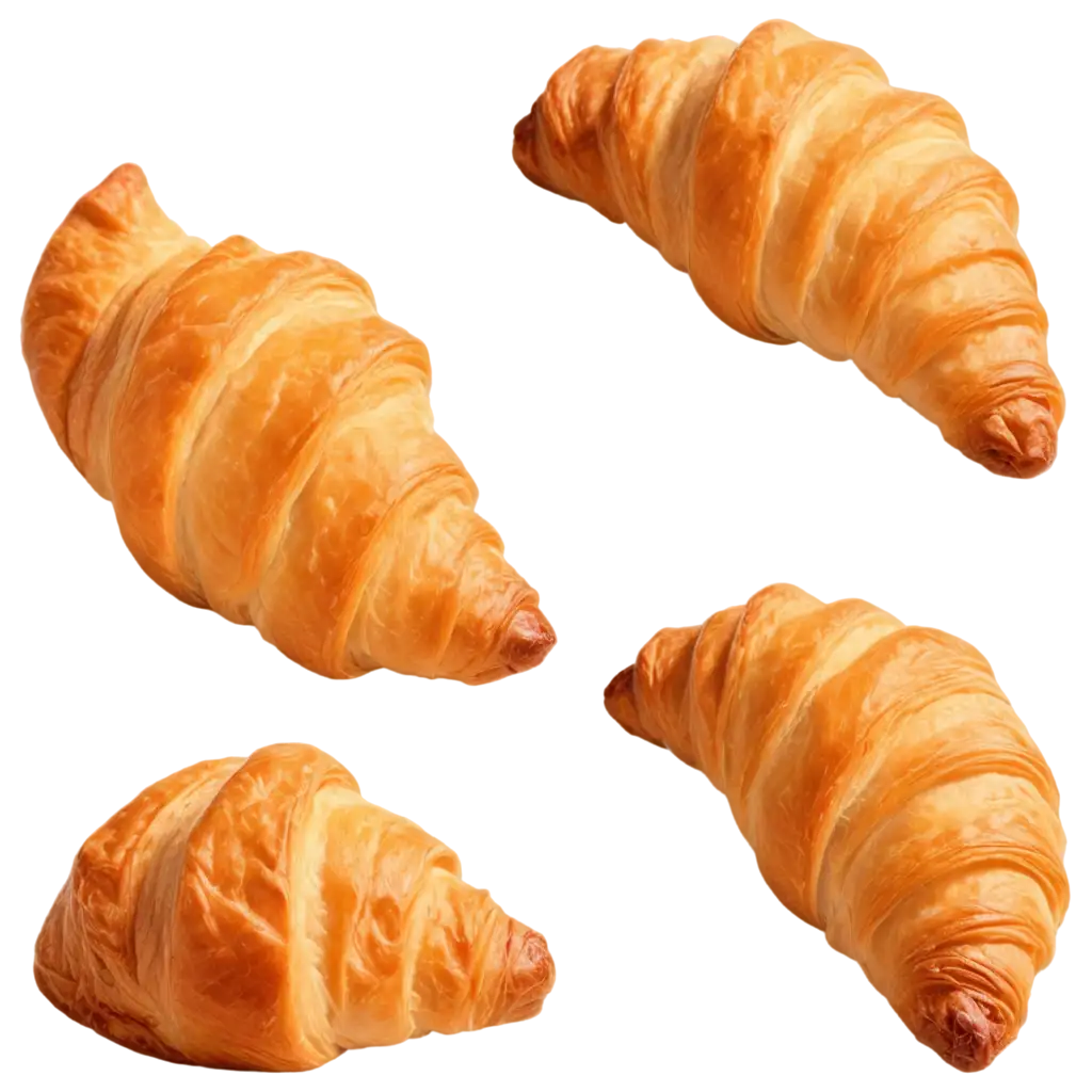 HighDetail-Golden-Croissants-PNG-Image-Flaky-Pastry-with-Buttery-Layers-for-Gourmet-Photography