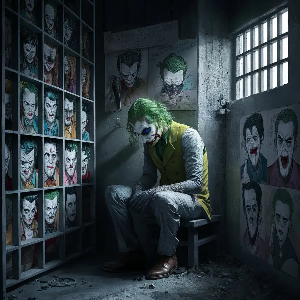 Sad Joker sits in prison for violating Non-disclosure agreement comic book