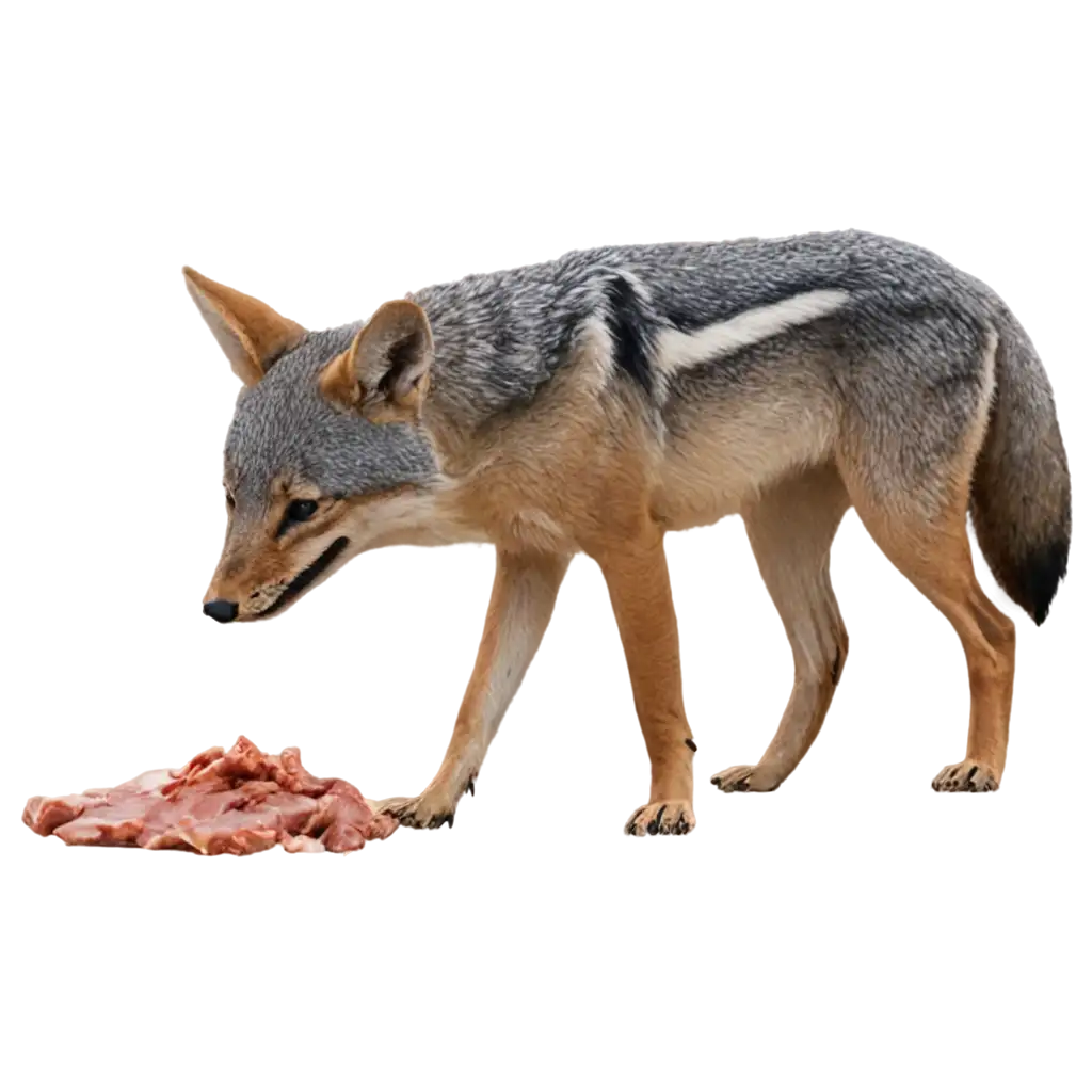 Jackal-Eating-Meat-PNG-Image-HighQuality-Visual-for-Nature-and-Wildlife-Projects