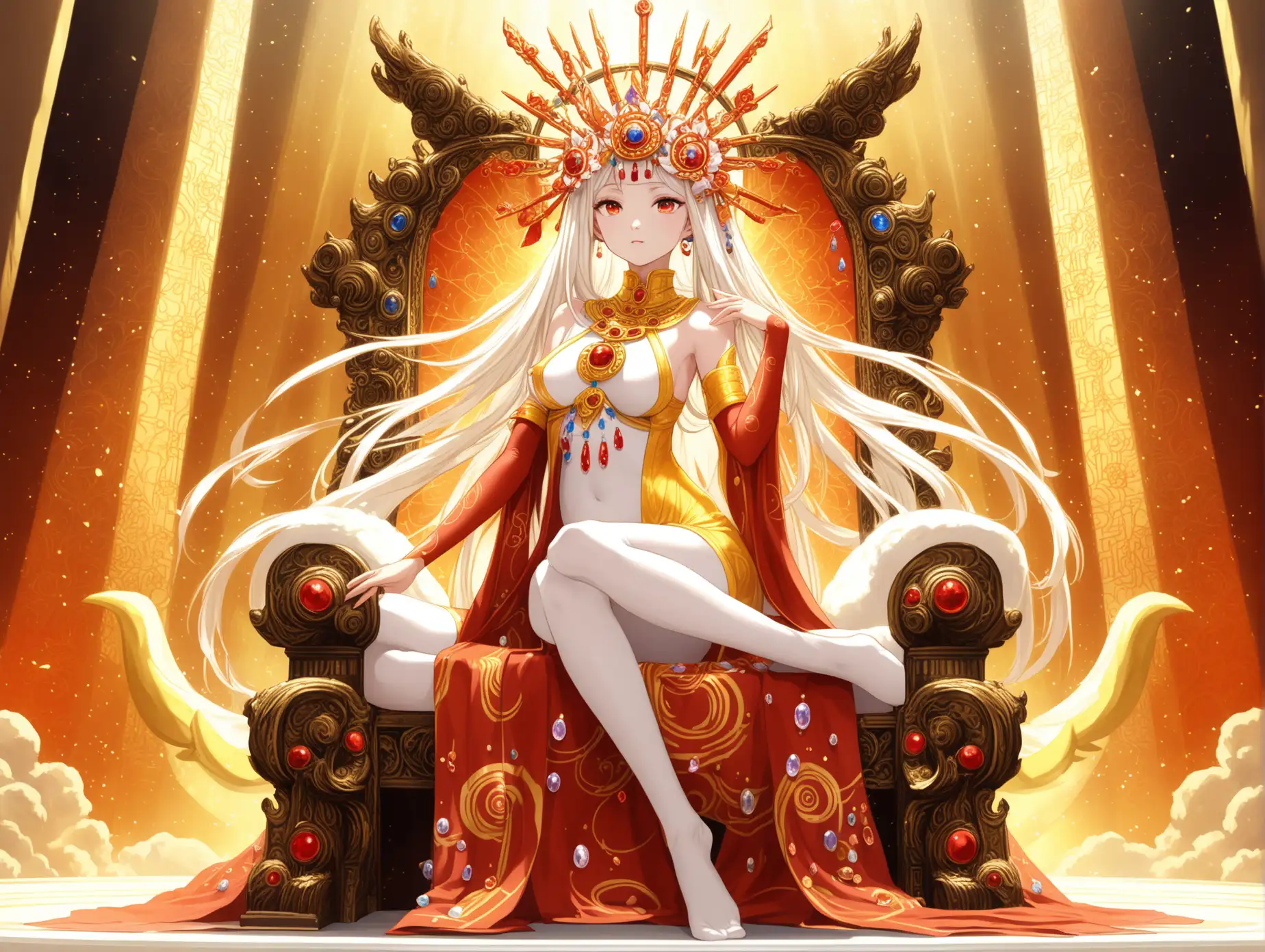 Young-Komatsu-Nana-as-Goddess-Amaterasu-in-a-Heavenly-Palace-Throne