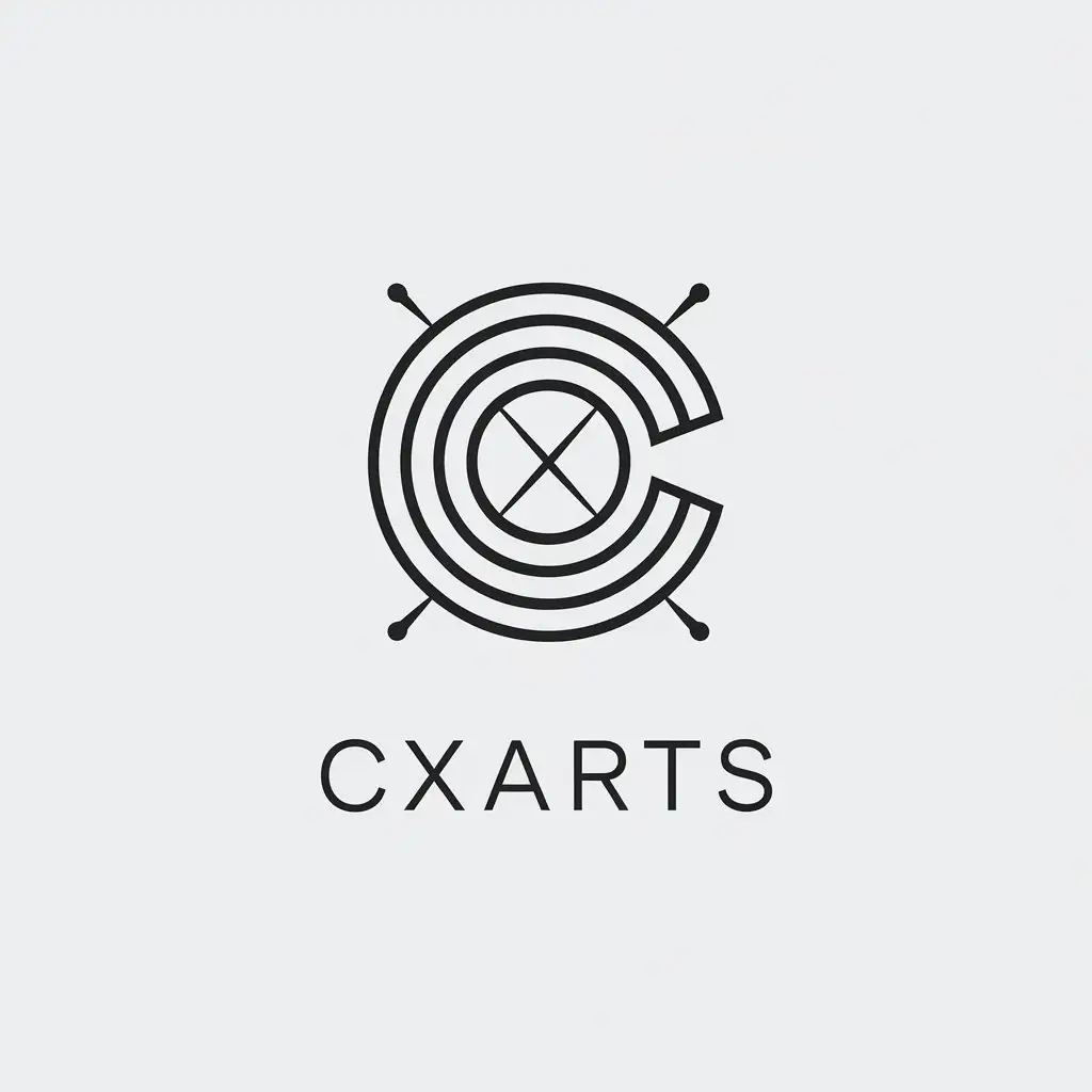 LOGO Design For CXARTS Minimalistic Text Logo on Clear Background