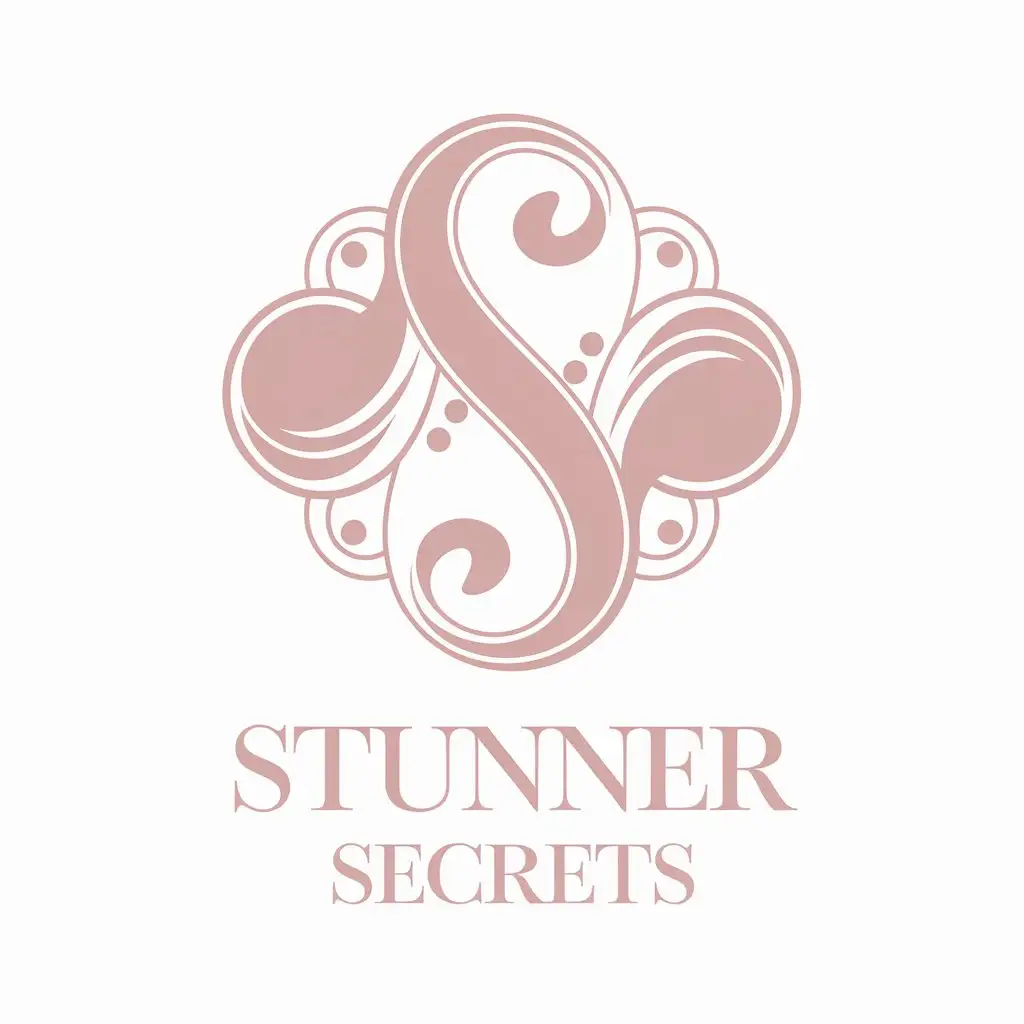 LOGO Design for Stunner Secrets Curves of Allure and Silk Sensation on Pink Background