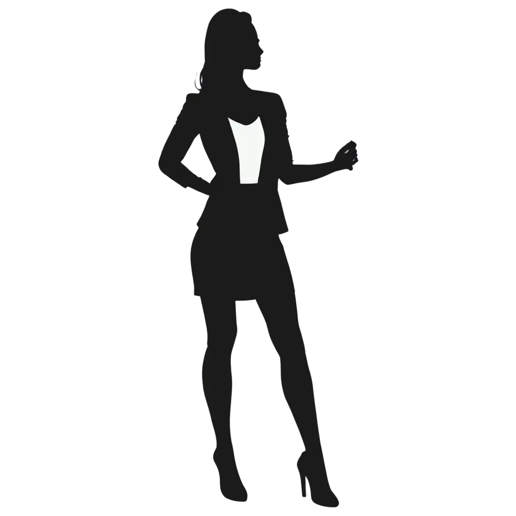 Elegant-Silhouette-of-a-WellDressed-Woman-PNG-Image-for-HighQuality-Online-Content