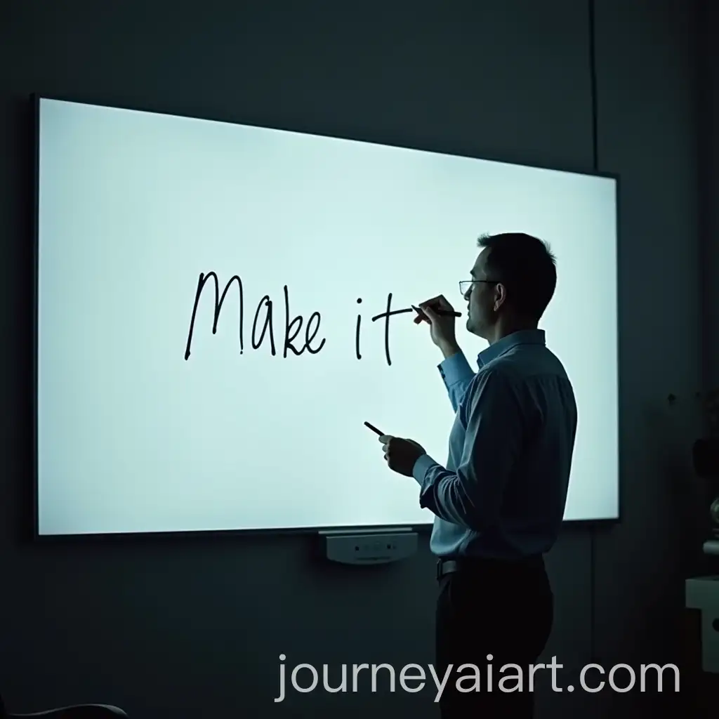 Professor-Writing-on-Digital-TV-with-Pencil-Minimalistic-Design