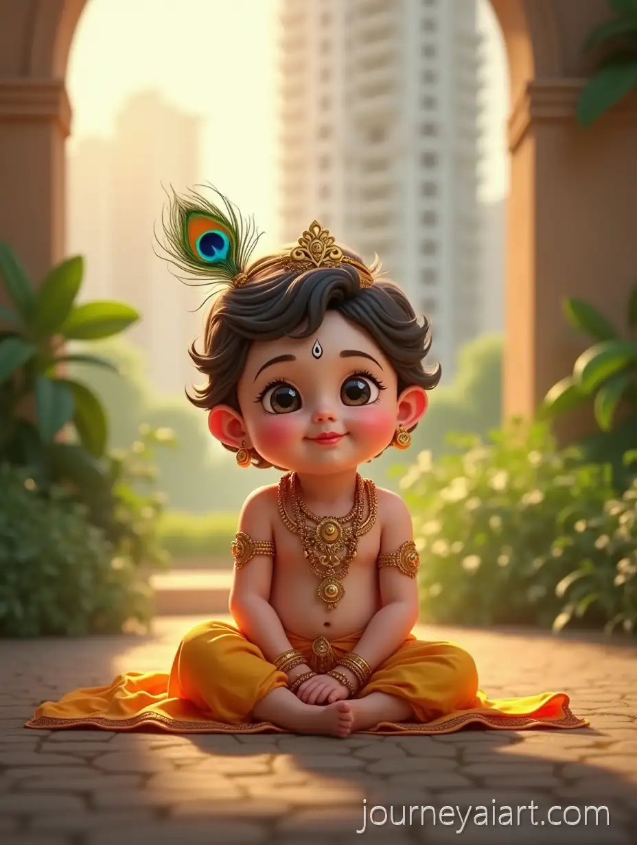 AdBaby-Krishna-divine-auraorable-Baby-Krishna-with-Divine-Aura-in-Modern-Setting