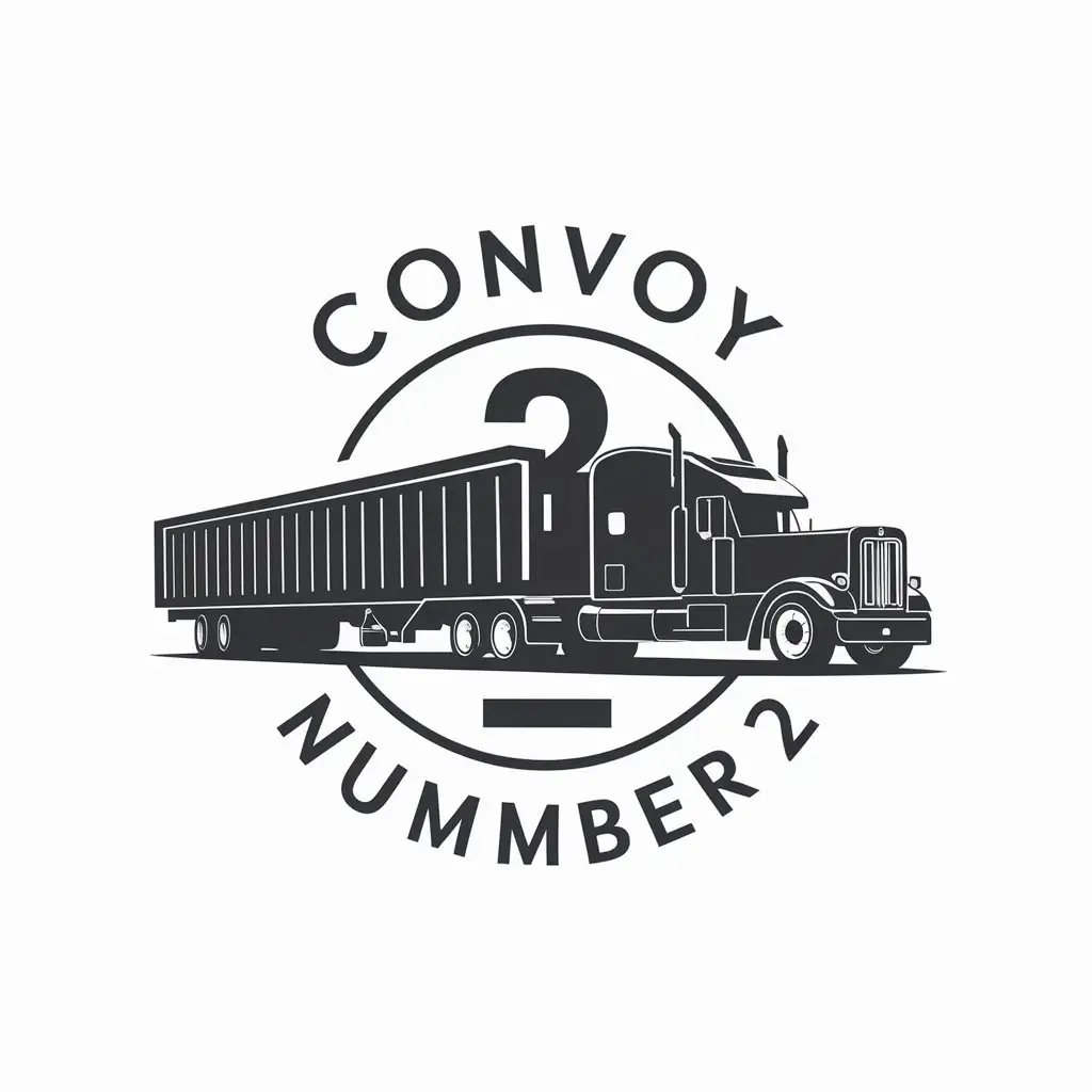 LOGO-Design-for-Convoy-Number-2-Modern-Vector-Logo-with-Truck-and-18Wheeler