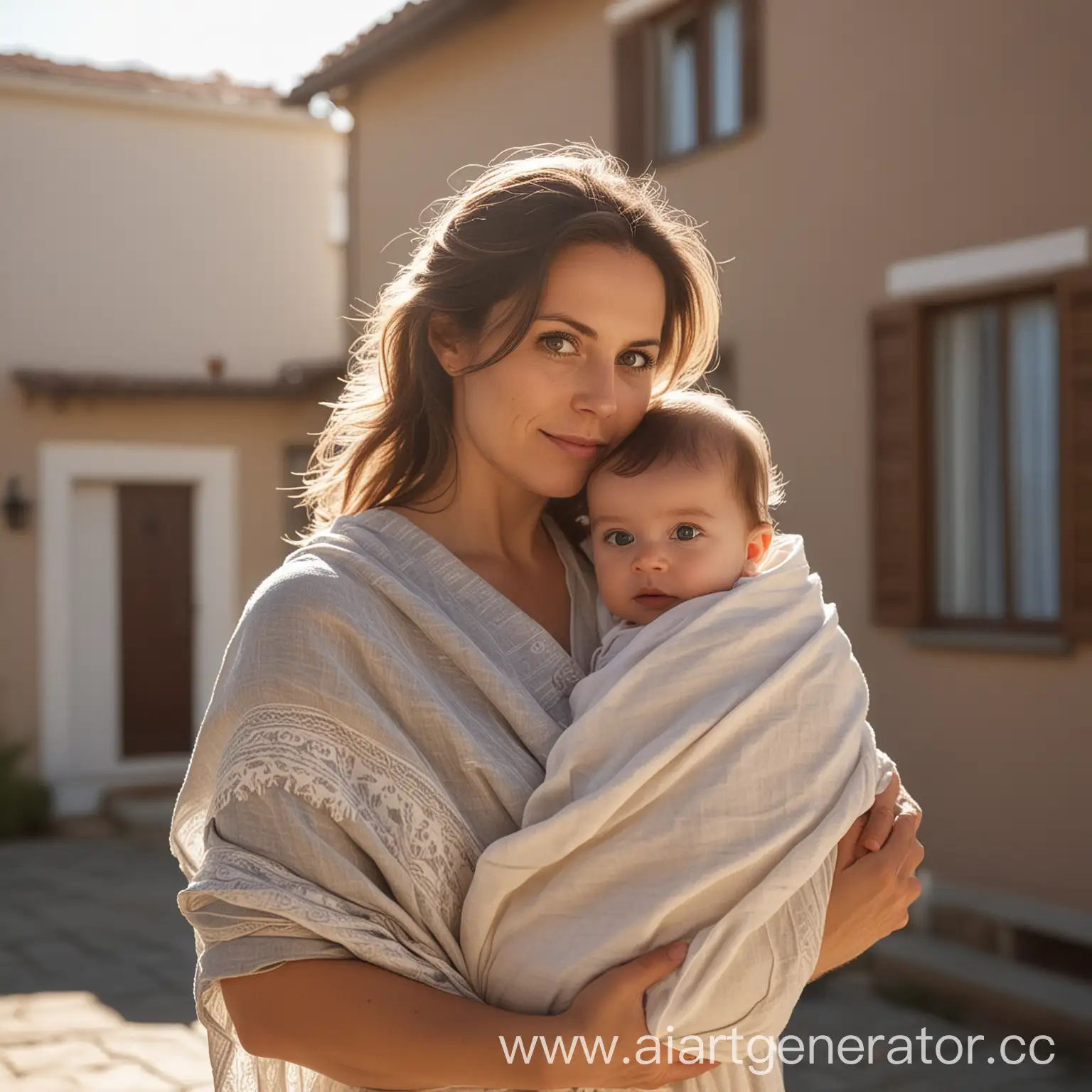 Young-Parents-Holding-Their-Newborn-Baby-Outside-Their-Home