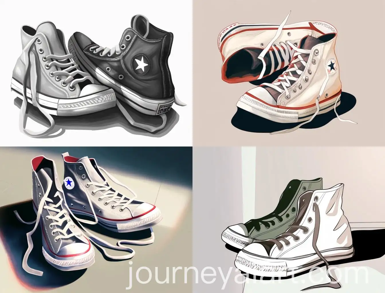 Pair-of-Converse-Shoes-Resting-Against-Backpack-on-White-Background