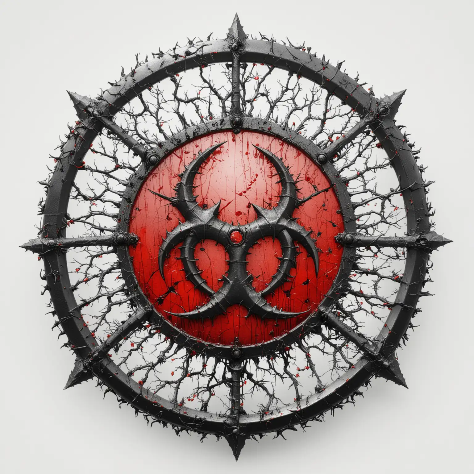 Fantasy-Black-Shield-with-Clear-Red-Biological-Hazard-Symbol