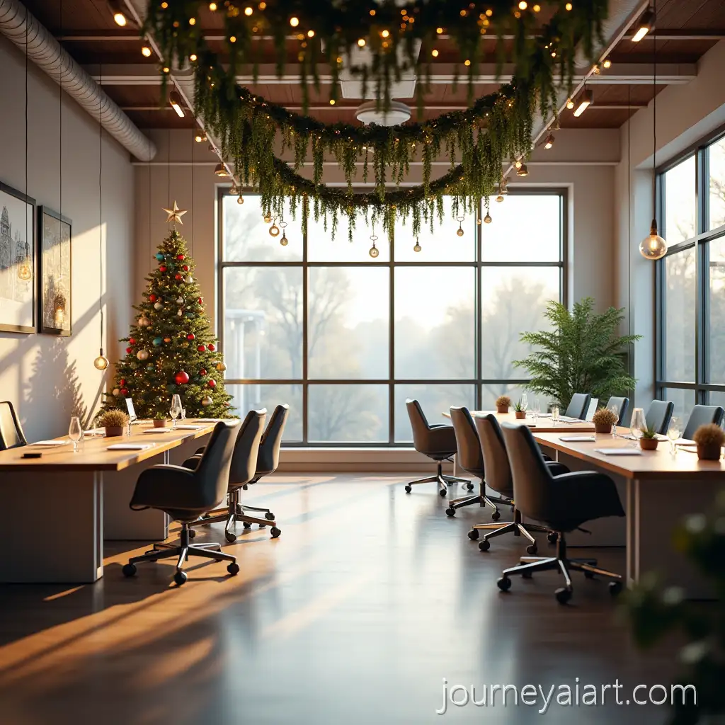 Stylish-Bright-OfficeAI-Image-Prompt-Expansion-with-Christmas-Garlands-and-Modern-Decor