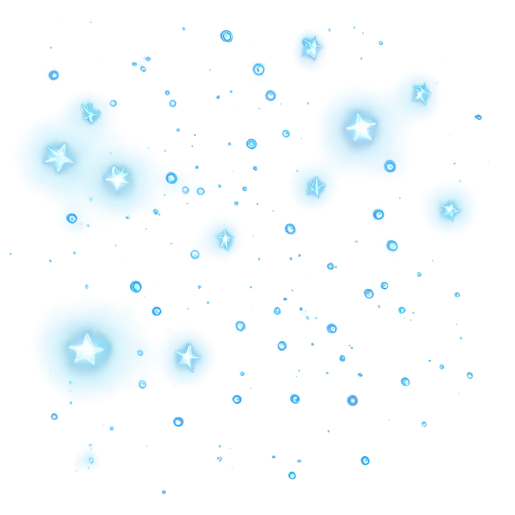 Glow-of-Blue-Light-PNG-Image-with-Stars-and-Balls-Enhance-Your-Visual-Content