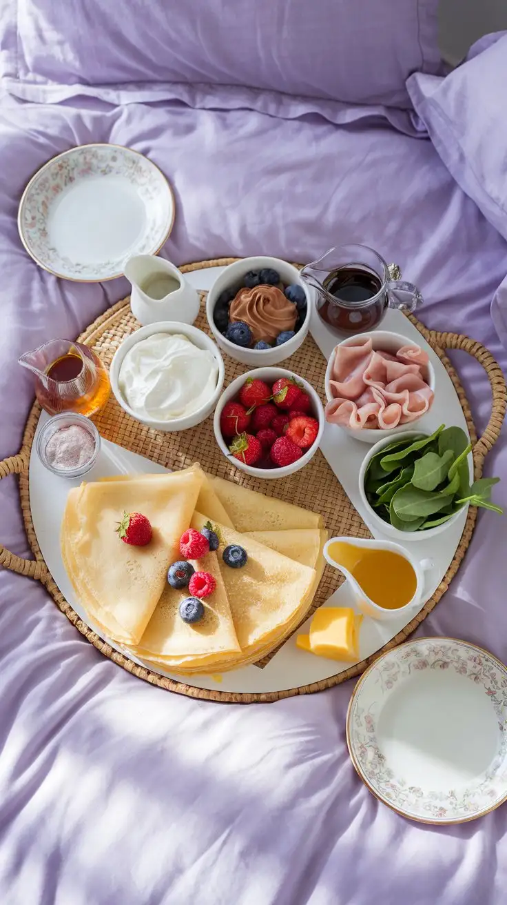 Luxurious-Breakfast-in-Bed-with-Crepes-and-Toppings