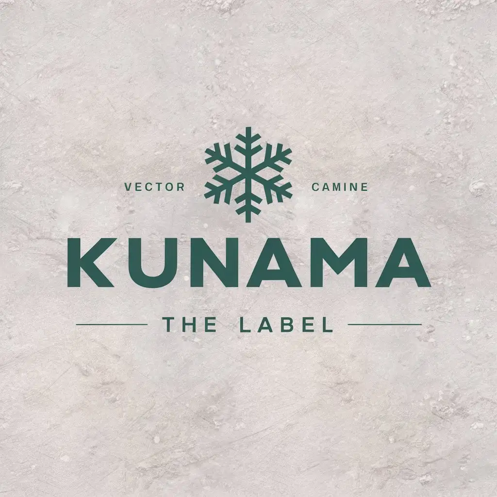 LOGO Design For Kunama The Label Modern Snowflake Theme in Green Blue