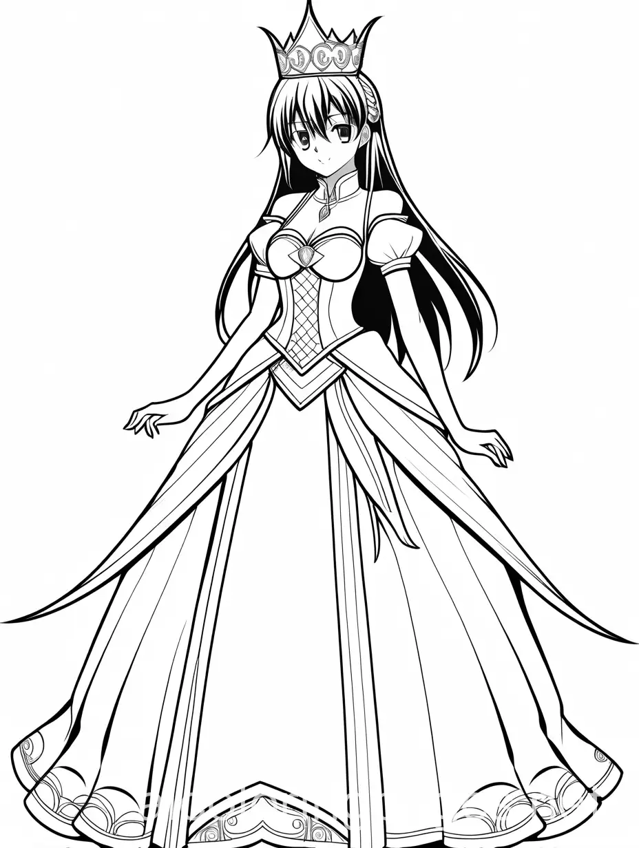 Akeno-Himejima-as-a-Princess-Coloring-Page-for-Kids