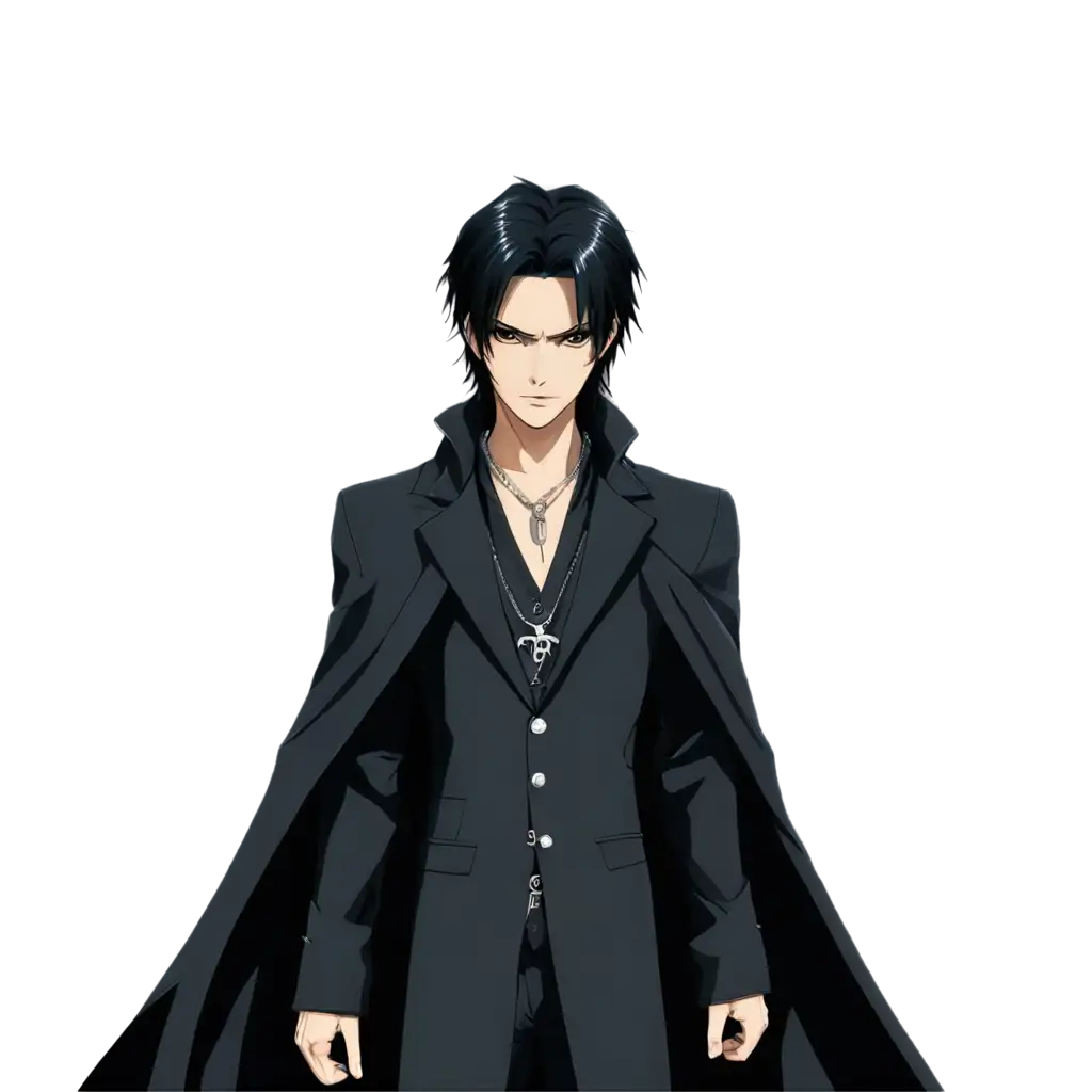 Young-Anime-Male-Vampire-PNG-Image-MediumLength-Black-Hair-Yellow-Eyes-and-Black-Coat