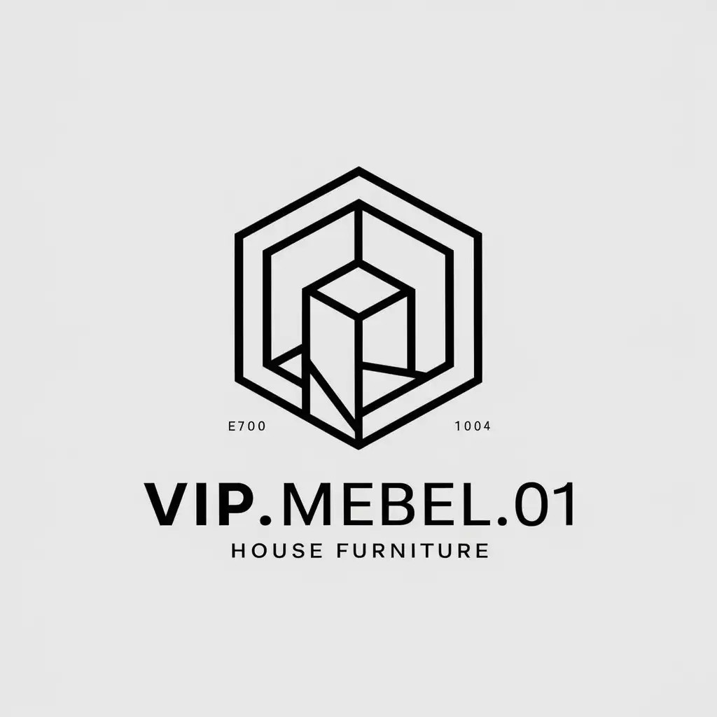 a vector logo design,with the text "VIP.MEBEL.01", main symbol:house furniture,complex,be used in Others industry,clear background