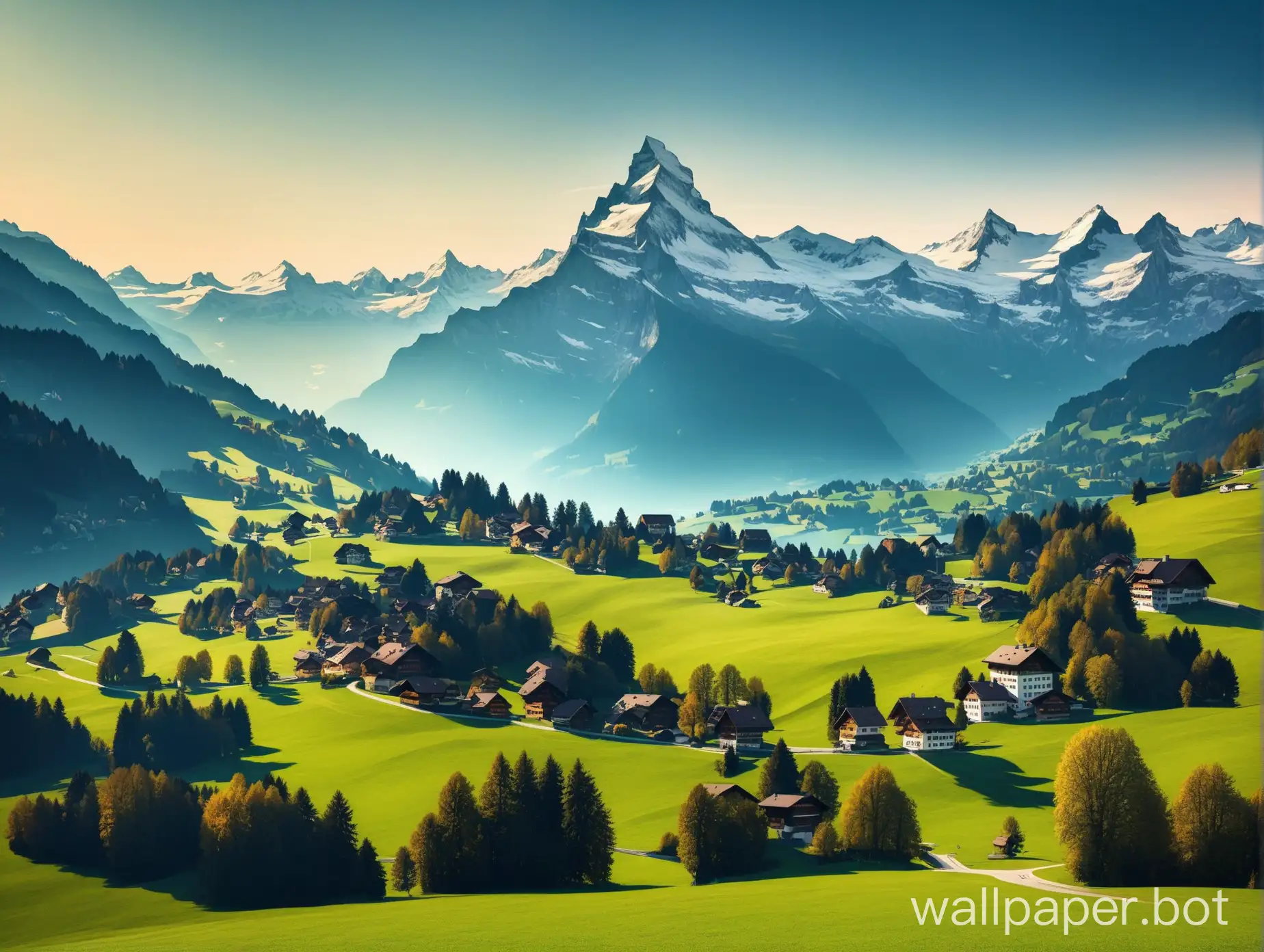 beautiful landscape in switzerland