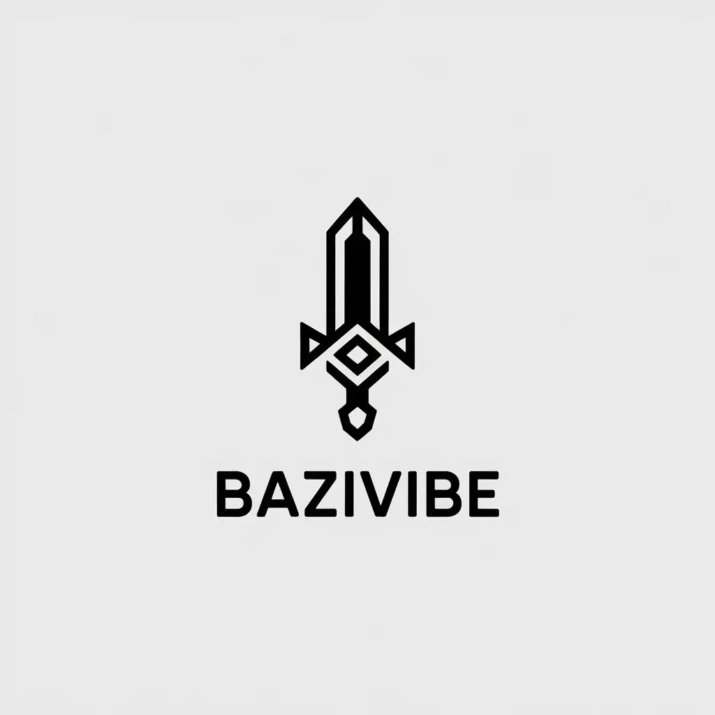 LOGO Design for Bazivibe Minimalistic Sword Symbol for Entertainment Industry