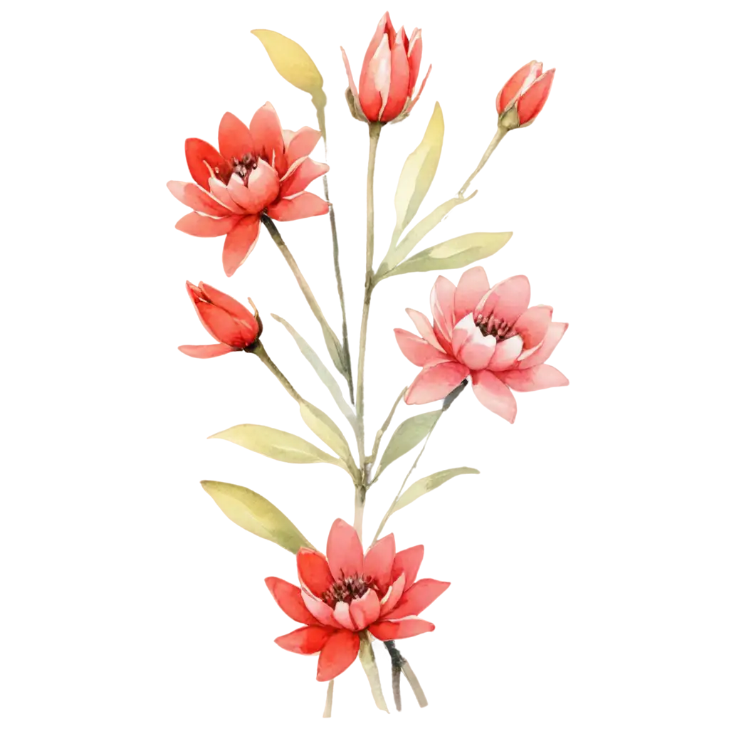 Bulk-Watercolor-Flowers-PNG-HighQuality-Transparent-Image-for-Versatile-Use