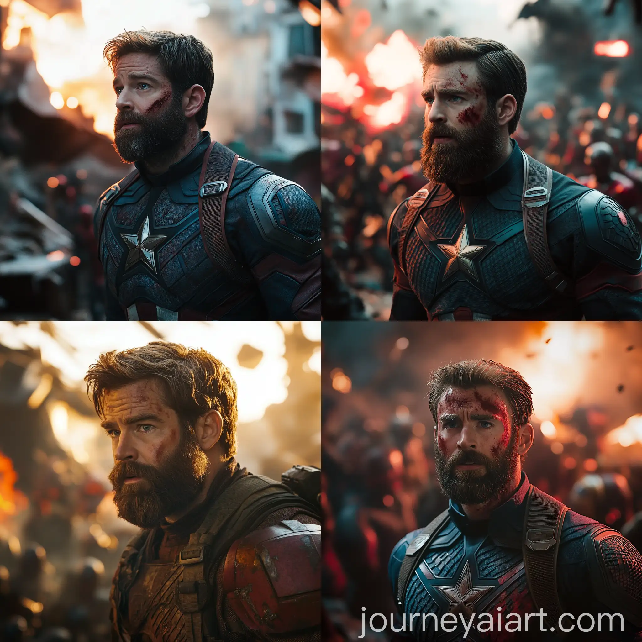 Action-Scene-with-John-Krasinski-in-Steve-Rogers-Outfit