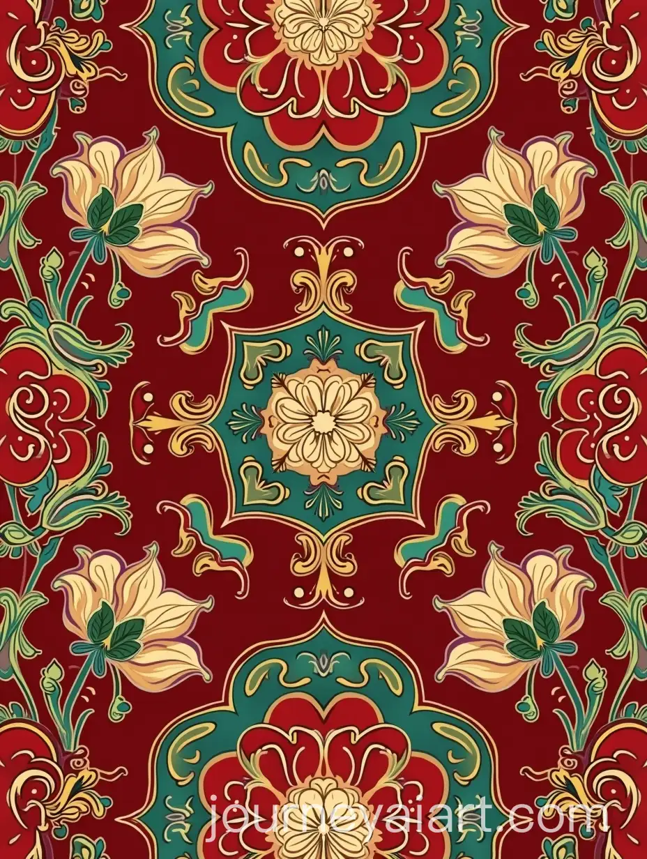 Traditional-Chinese-Style-Ornamental-Floral-Pattern-in-Red-Gold-and-Green