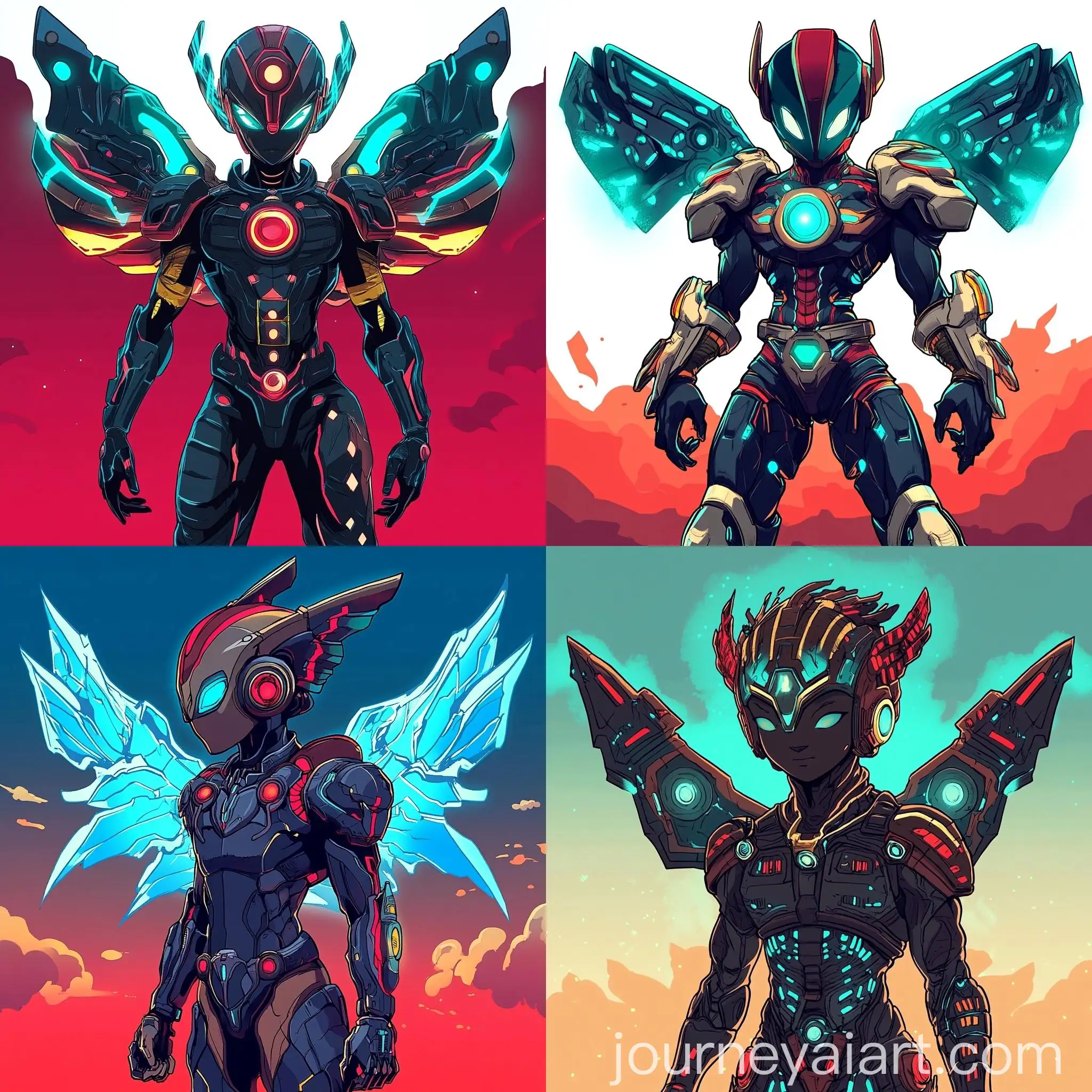 Cybernetic-Teenage-Boy-with-African-Divinity-Ogou-Traits-in-Megaman-Zero-Style