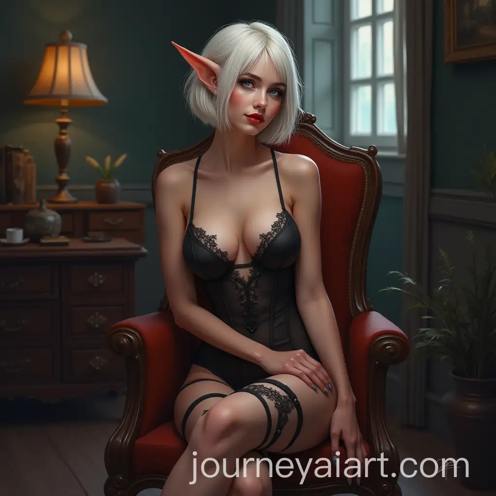 Stunning-Elf-Model-in-Intricate-Lace-Bodysuit