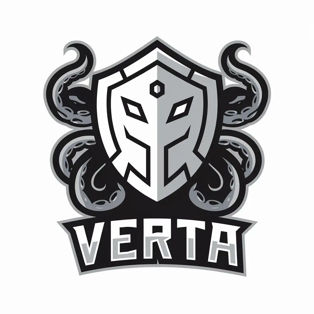 LOGO Design for VERTA Shield with Eyes and Tentacles Technology Industry