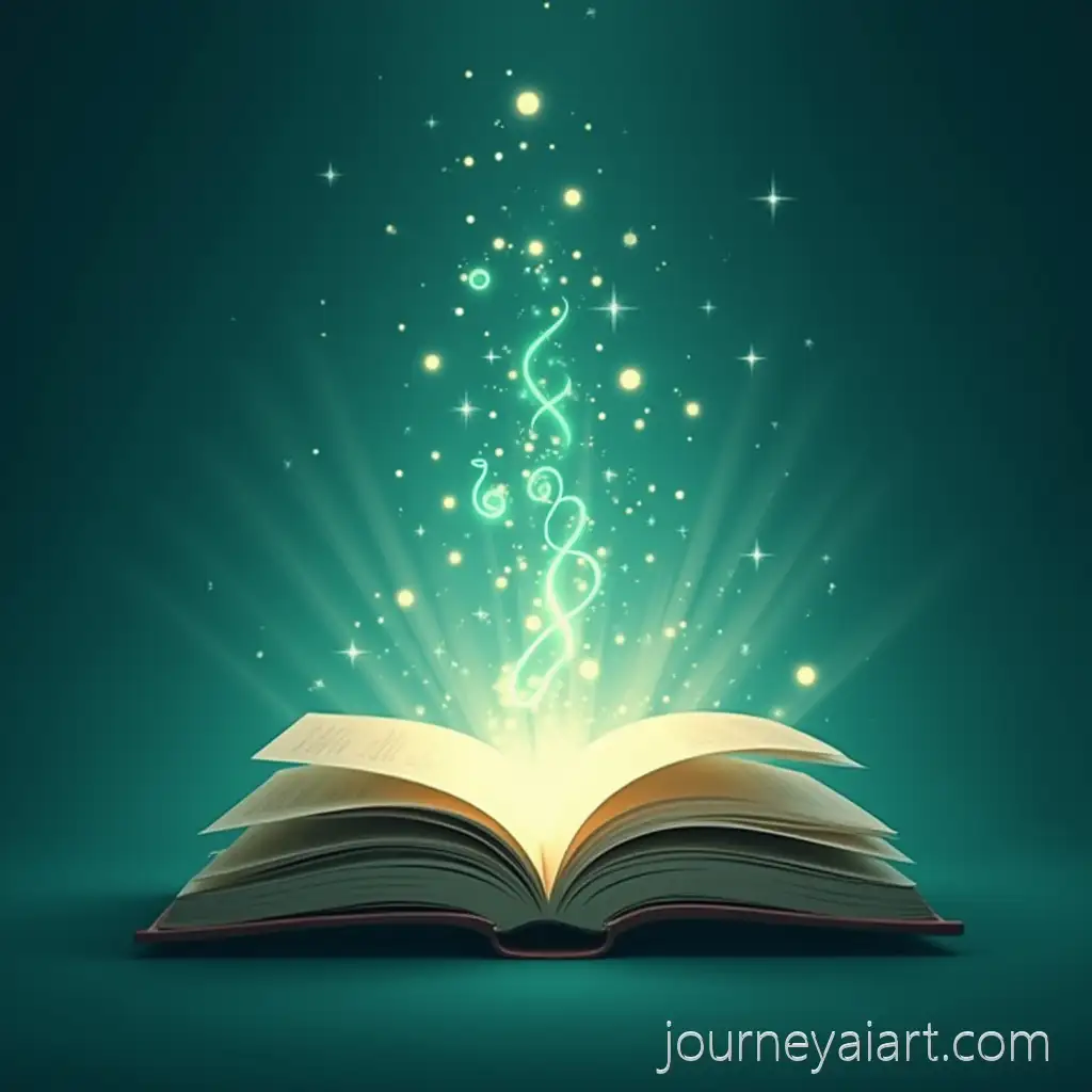 Modern-Literary-Journal-Cover-with-Open-Book-and-Flowing-Light-Ribbons-Representing-Global-Storytelling