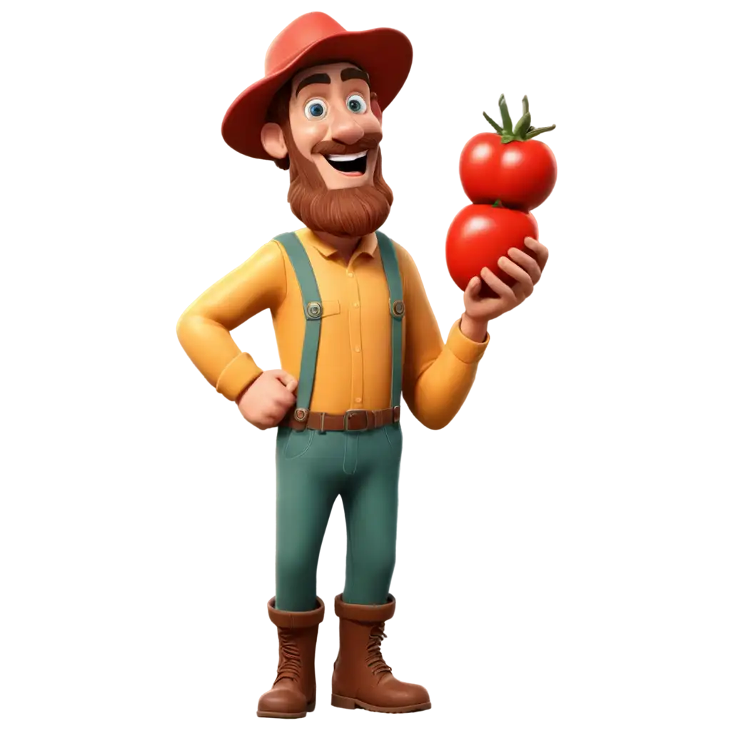 3D-Cartoon-PNG-Image-of-Tomato-Potato-and-Chilli-Vegetable-Farmer-for-Agricultural-and-Food-Illustrations