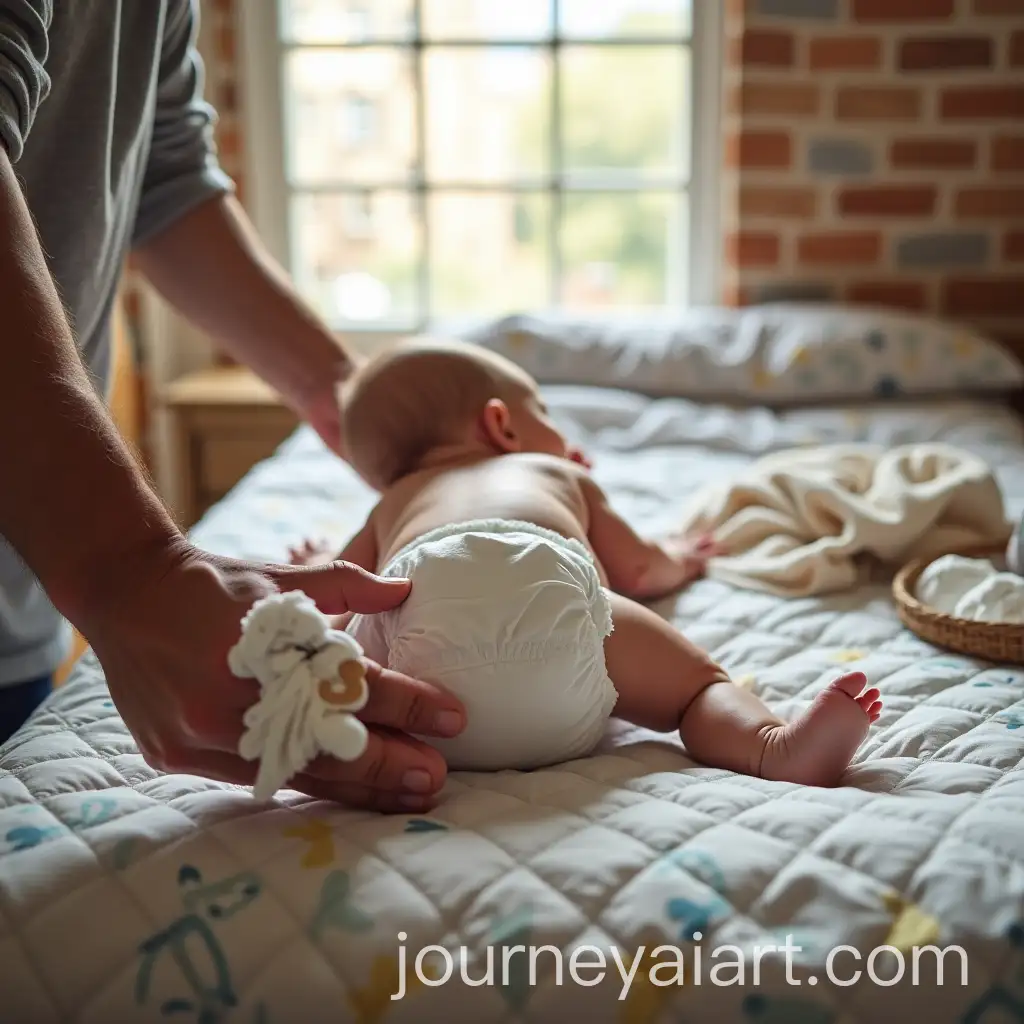 AI-Art-Prompt-ExpansionFirstPerson-View-of-Changing-a-Babys-Diaper-on-a-Bed