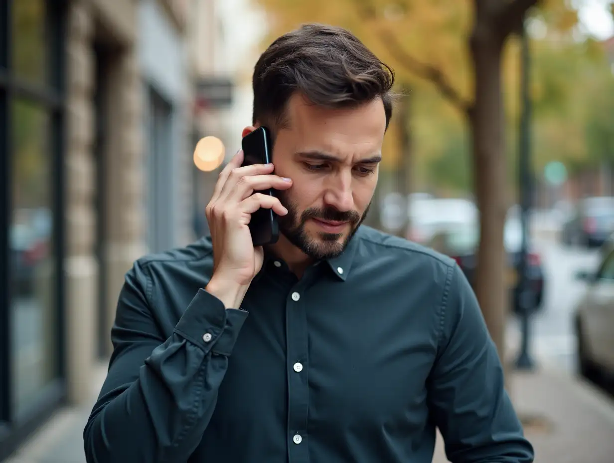 a man calling with smartphone