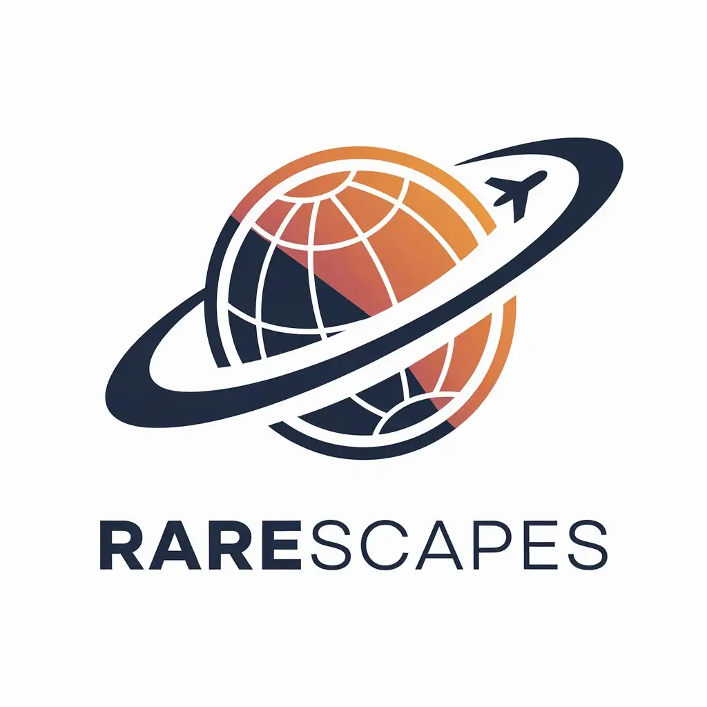 LOGO Design for RareScapes Planet and Aeroplane Theme for Travel Industry