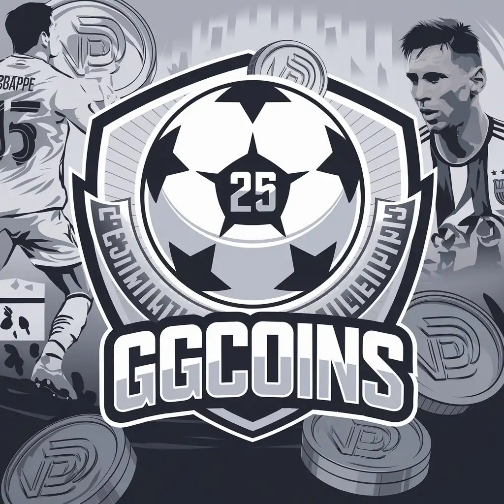 LOGO Design for GGCOINS Vector Logo Featuring EA FC 25 Ultimate Team Coins with Football Legends