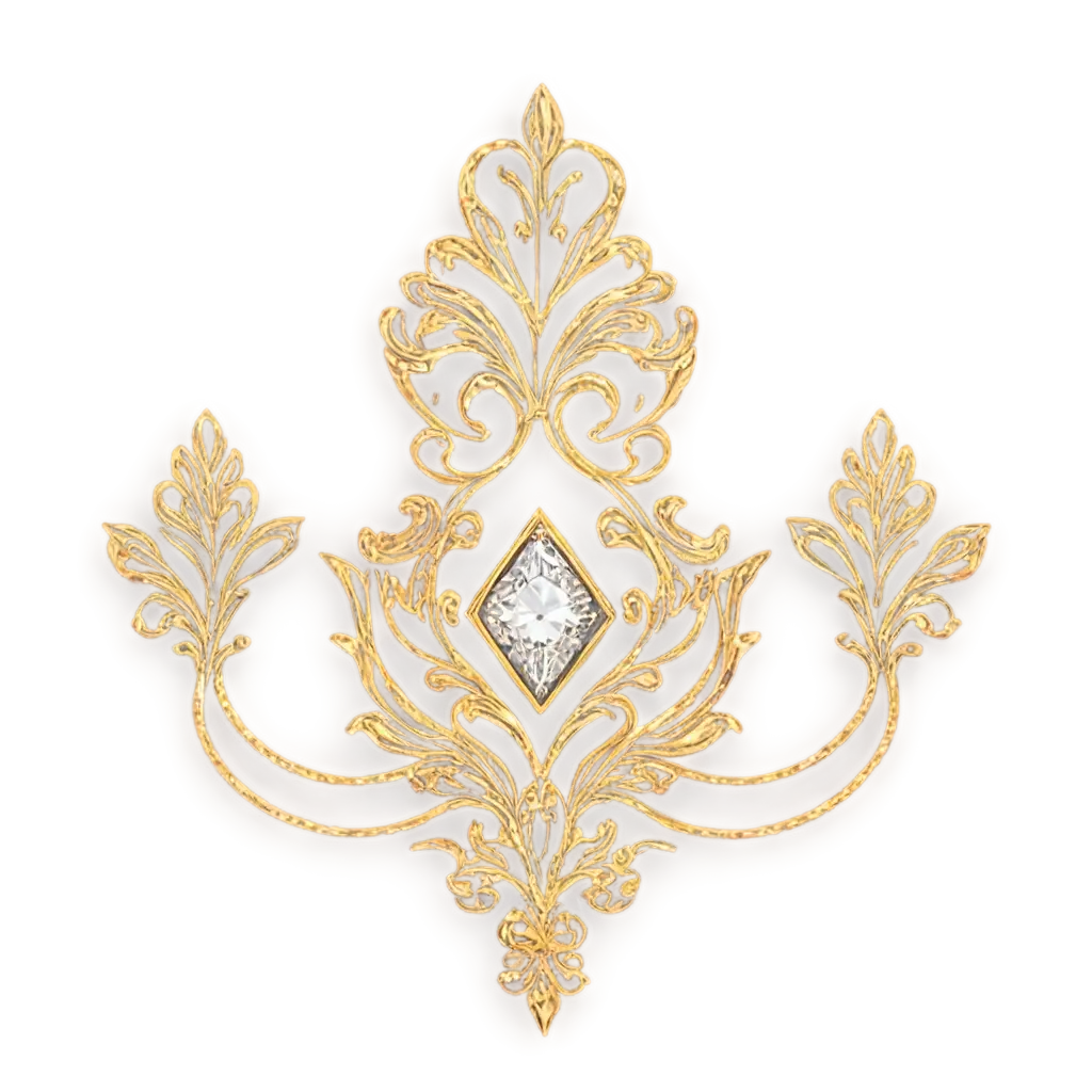 Golden-with-Diamond-Damask-Style-Pattern-PNG-Image-Enhance-Your-Design-with-Elegance