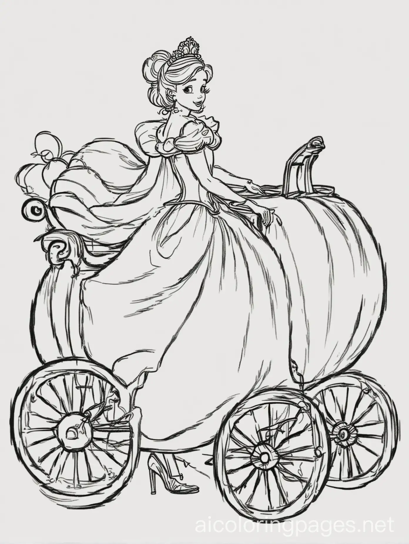 Cinderella-and-Pumpkin-Carriage-Coloring-Page