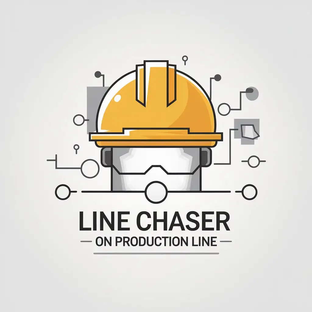 LOGO Design for Line Chaser Yellow Safety Hat with Clear Background and Minimalist Theme