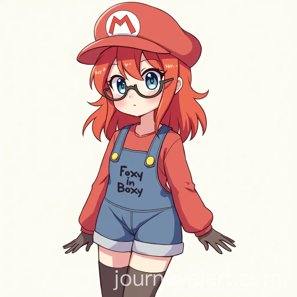 RedHaired-Girl-in-Mario-Costume-Foxy-In-Boxy-and-Glasses